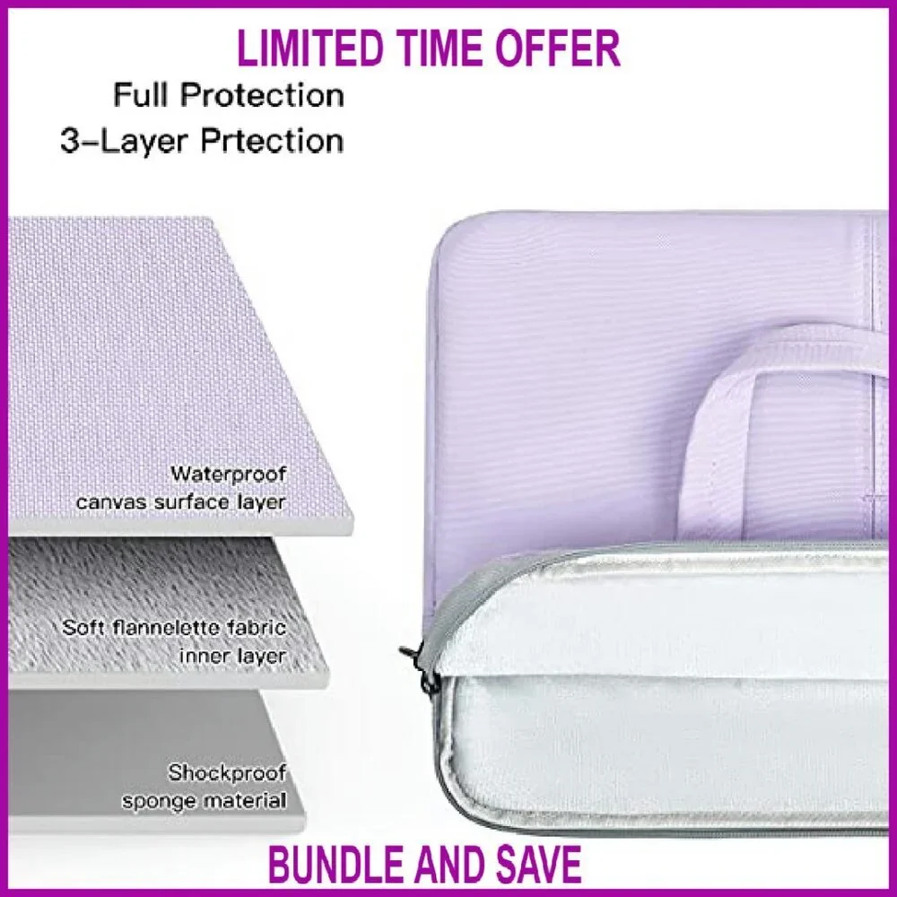 17.3 Inch Laptop Shoulder Sleeve Bag Waterproof Briefcase Multi-Pocket